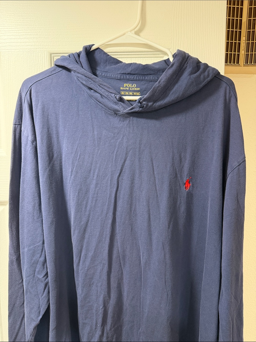 Polo by Ralph Lauren Navy Hooded Long-Sleeve Shirt with Red Pony